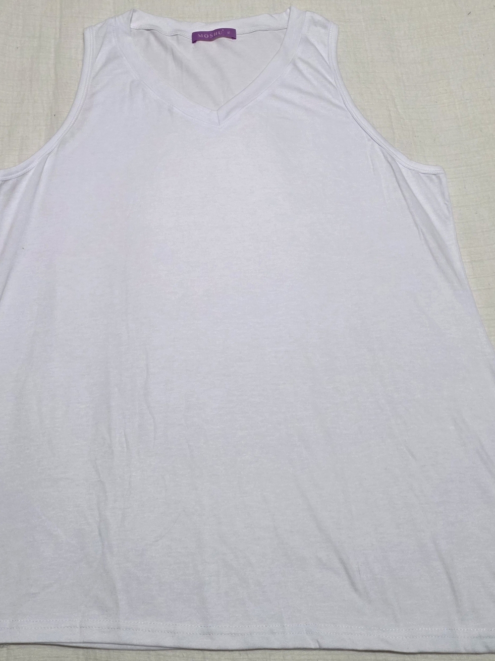 Women’s White V-Neck Tank Top by